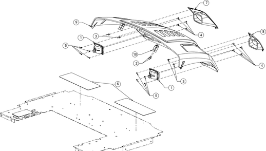 Hood Diagram and Parts List for WTCAB747EFI (37AM48FM010)(2016) Cub Cadet Lawn Tractor Accessories